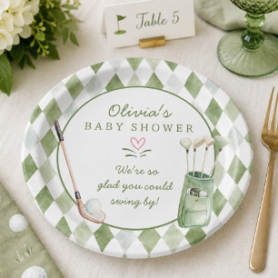 Golf Baby Shower Paper Plate