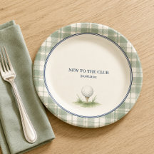 Golf Baby Shower Paper Plates, New to the Club