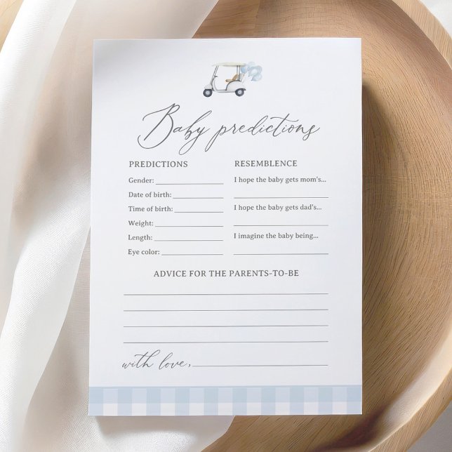 Golf Baby Shower Predictions and Advice Invitation (Creator Uploaded)