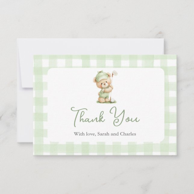 Golf  Baby Shower Thank You Card (Front)