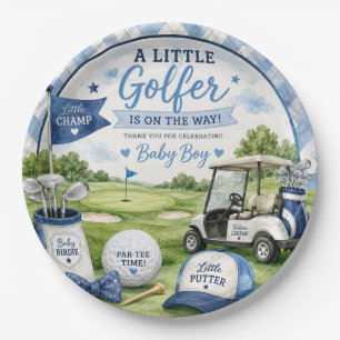 Golf Baby Shower themed on golf course for boy Paper Plate