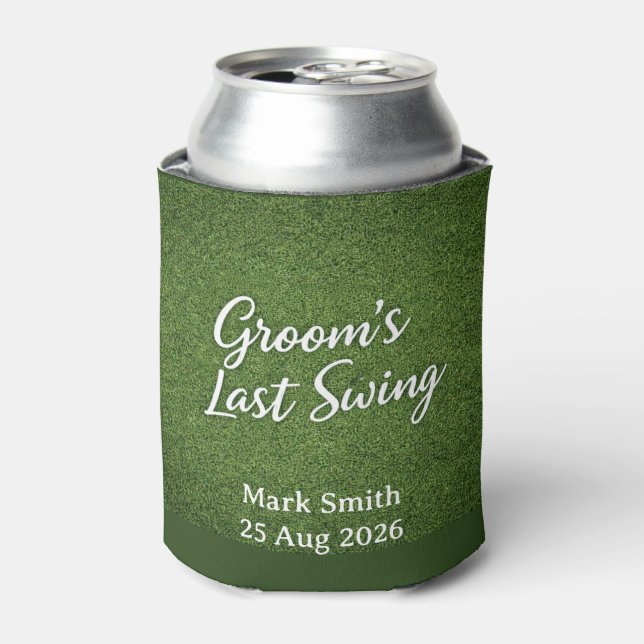 Golf Bachelor Par-Tee Golf Theme Invite | Tee Time Can Cooler (Can Front)