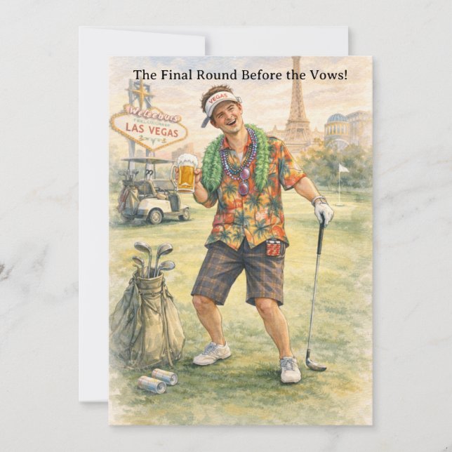 Golf Bachelor Party Celebration Invitation (Front)