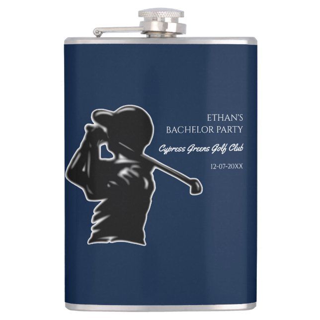 Golf Bachelor Party - golf outing Classic Stylish Hip Flask (Front)