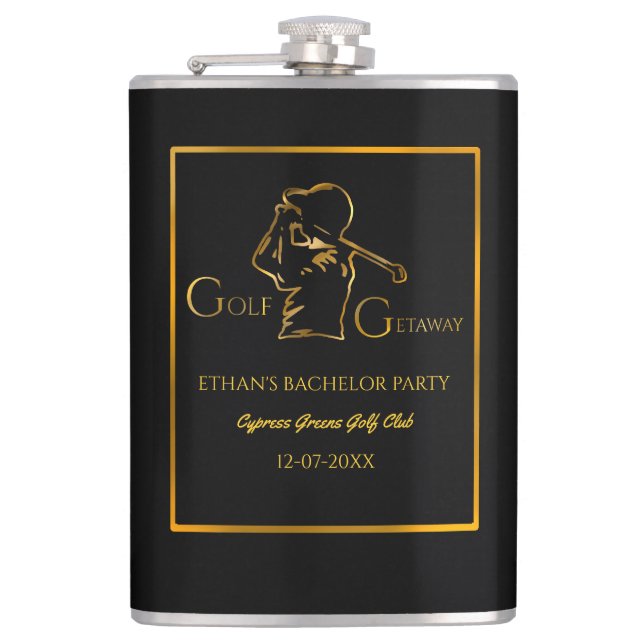 Golf Bachelor Party - golf outing Classic Stylish Hip Flask (Front)