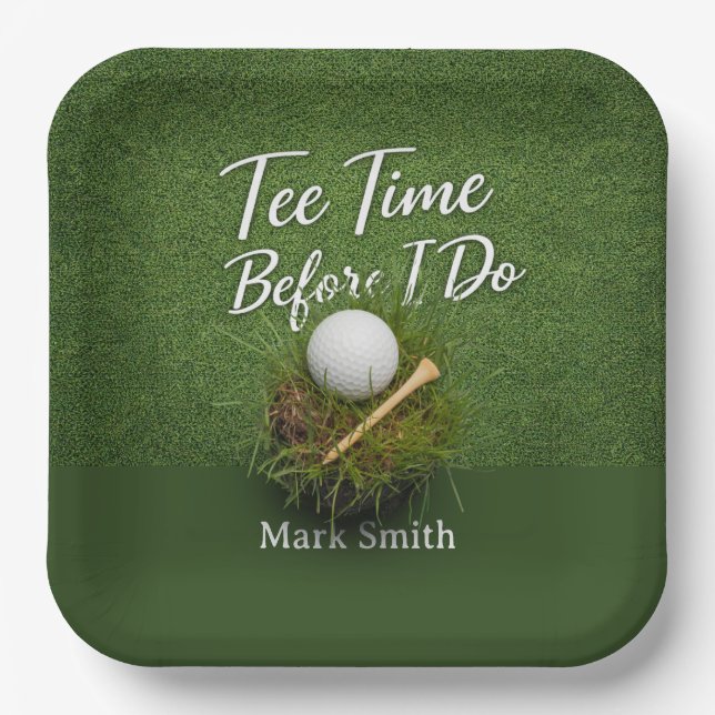 Golf Bachelor party golfer on course Paper Plate (Front)