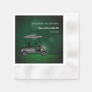 Golf Bachelor Party Golfers Party Green golf cart Napkin