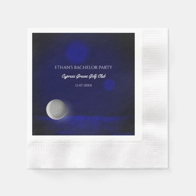 Golf Bachelor Party Golfers Party Navy blue golf Napkin (Front)