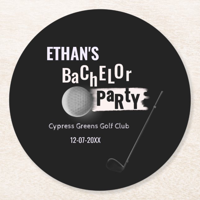 Golf Bachelor Party - Golfing trip Classic Golfer Round Paper Coaster (Front)