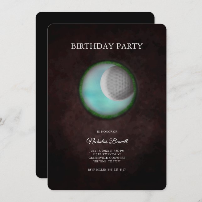 Golf Bachelor Party - Golfing trip Classic Minimal Invitation (Front/Back)