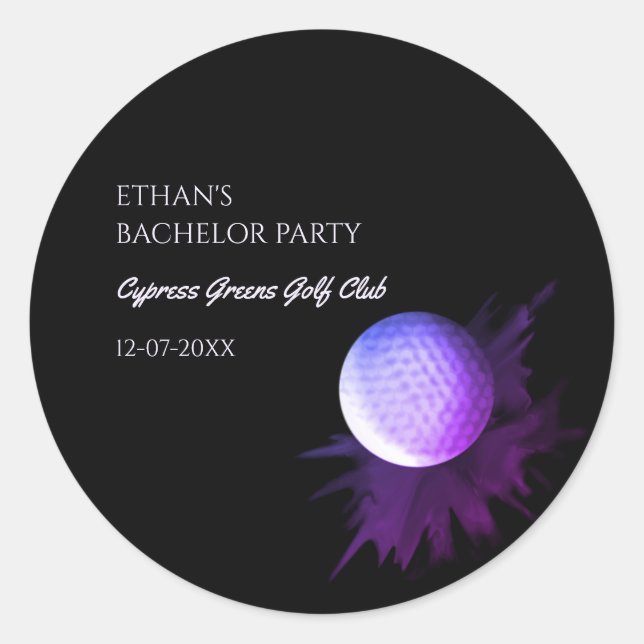 Golf Bachelor Party - Golfing trip Classic Stylish Classic Round Sticker (Front)