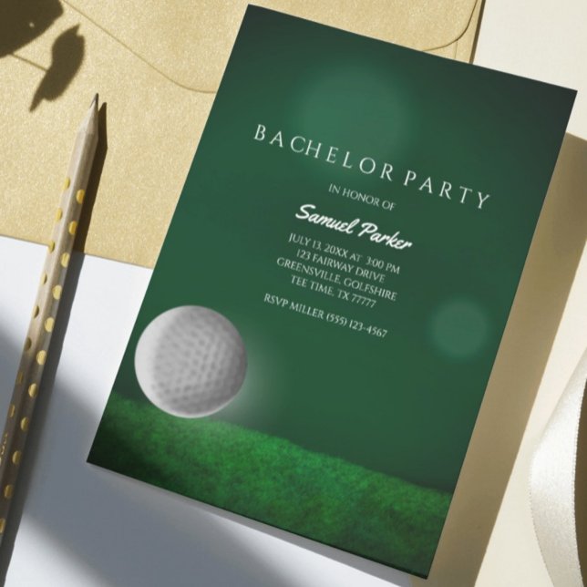 Golf Bachelor Party Green - Golf Ball - Golfers Invitation (Creator Uploaded)