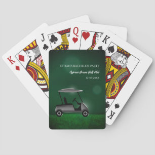 Golf bachelor party - green golf cart golf course playing cards
