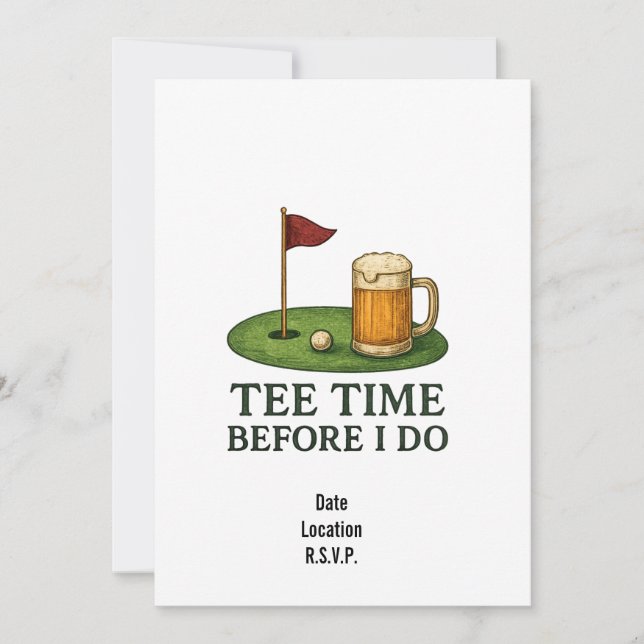 Golf bachelor Party invitation save  date golfer (Front)