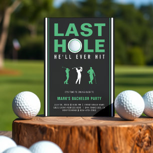 Golf Bachelor Party Last Hole He'll Ever Hit Black Invitation