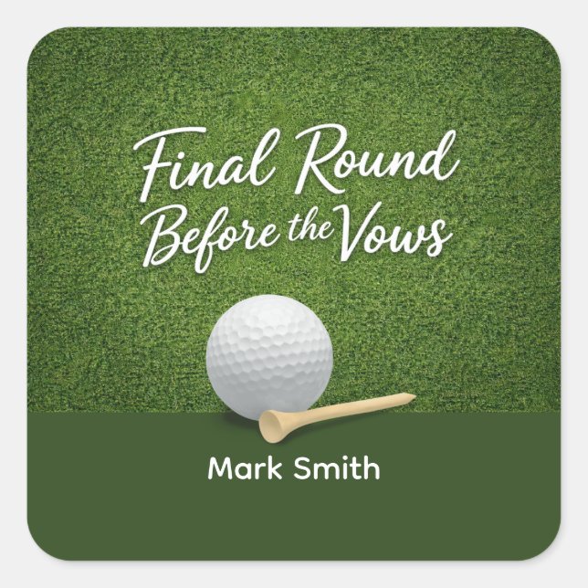 Golf Bachelor Party on Green  Square Sticker (Front)
