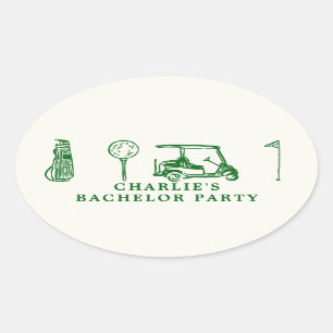 golf bachelor party  oval sticker