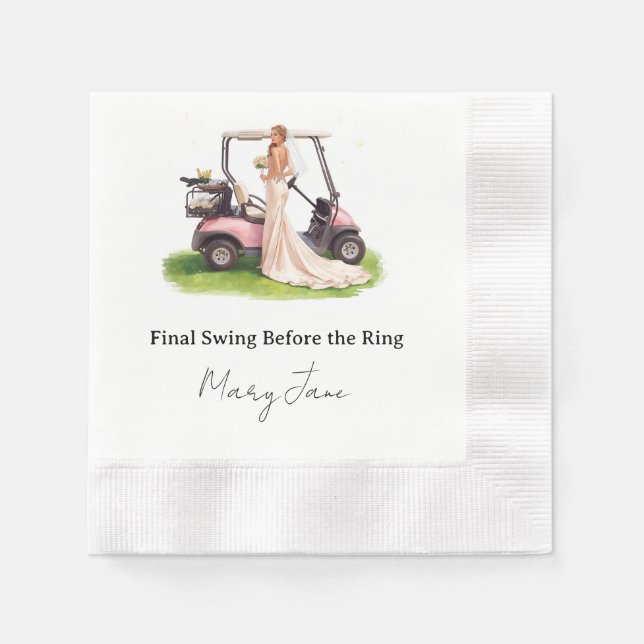Golf Bachelorette Par-Tee party  Napkin (Front)