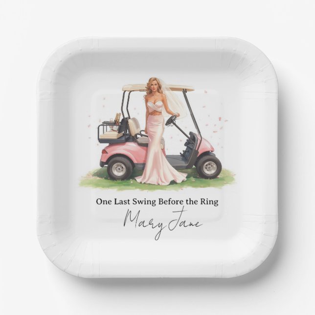 Golf Bachelorette Par-Tee party  Paper Plate (Front)