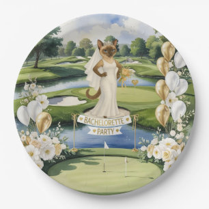 GOLF Bachelorette Party for Cat Lover golfer Paper Plate