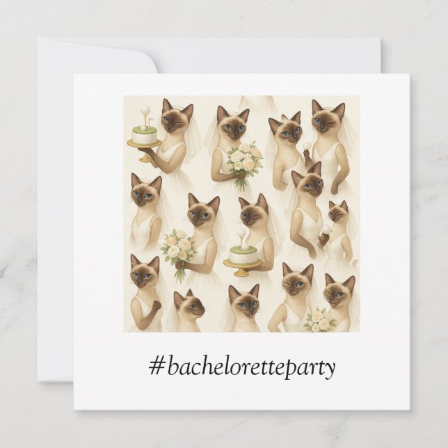 Golf BACHELORETTE party for Cat Lovers Invitation (Front)