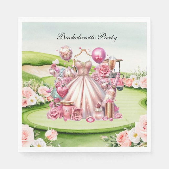 Golf Bachelorette Party for Golfer Napkin (Front)