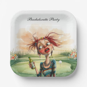 Golf Bachelorette Party for Woman golfer Paper Plate