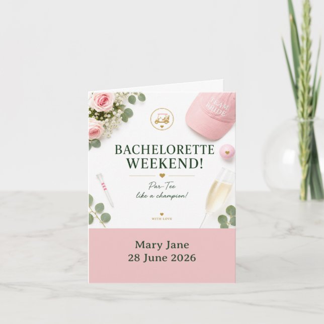 Golf Bachelorette Party  Invitation (Front)