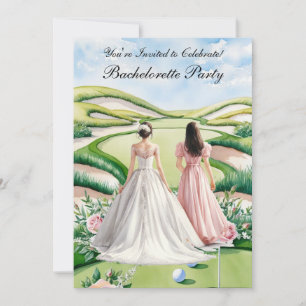 Golf Bachelorette Party on golf course Invitation