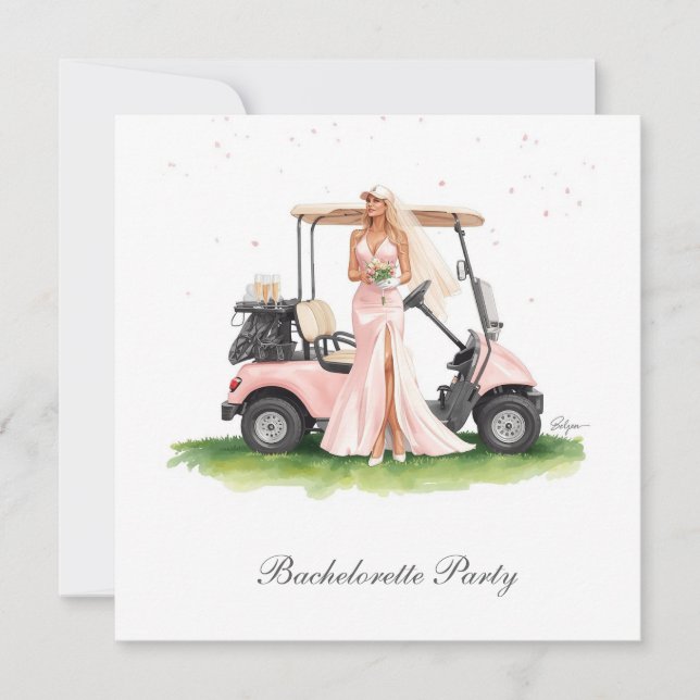 Golf Bachelorette Party on golf course Invitation (Front)