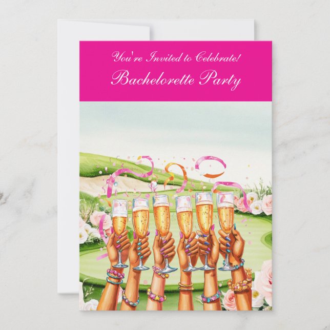 Golf Bachelorette Party on golf course Invitation (Front)