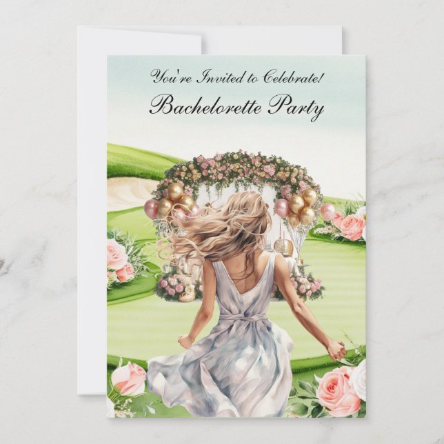 Golf Bachelorette Party on golf course Invitation (Front)