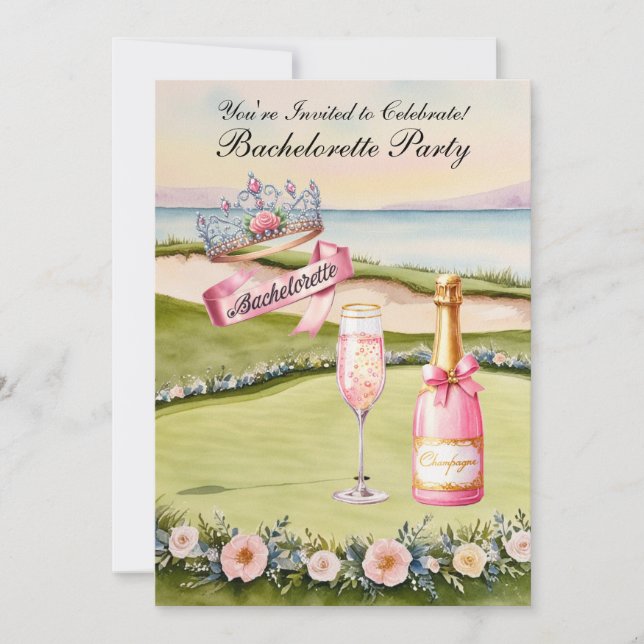 Golf Bachelorette Party on golf course Invitation (Front)