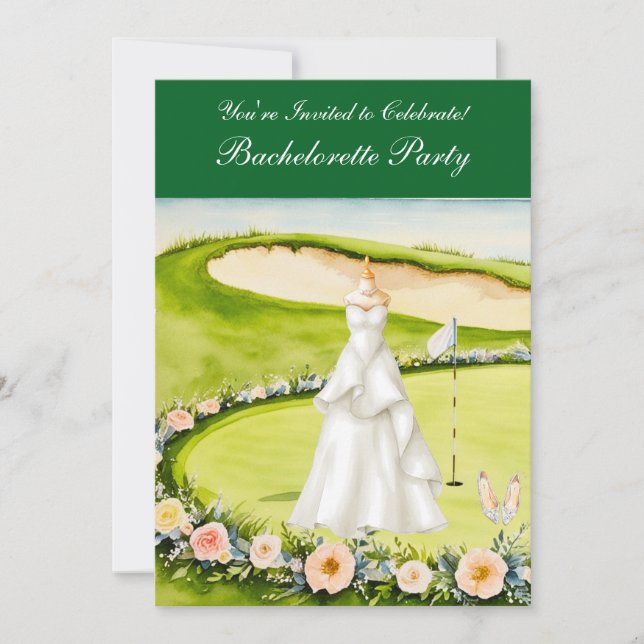 Golf Bachelorette Party on golf course Invitation (Front)