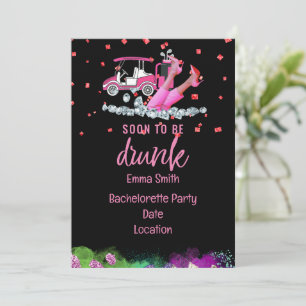 Golf Bachelorette Party woman golfer Pink theme Invitation