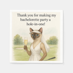 Golf Bachelorette Thank You Cat Lovers  Napkin