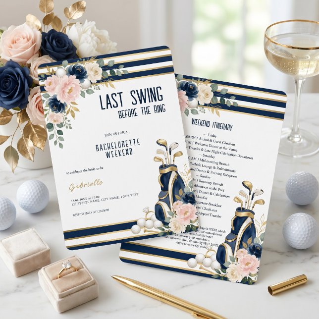 Golf Bachelorette Weekend Invitation & Itinerary (Creator Uploaded)