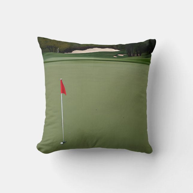 Golf Background for Golfer Home Watercolor   Cushion (Front)