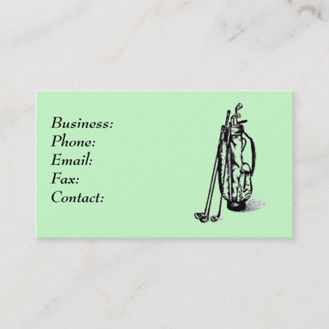 Golf Bag Business Card (Front)