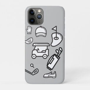 Golf bag cart cap glove flag tee shoe  graphic iPhone 11 pro case