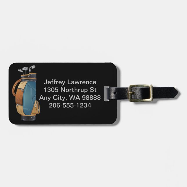 Golf Bag Design Luggage Tags (Front Horizontal)