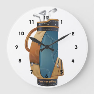 Golf Bag Design Wall Clock