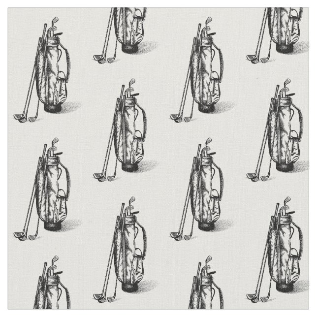 Golf Bag Golf Clubs Black Fabric (Close Up)