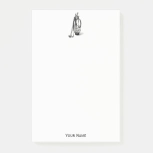 Golf Bag Golf Clubs Black Post-it Notes