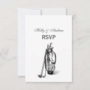 Golf Bag Golf Clubs Black RSVP Card