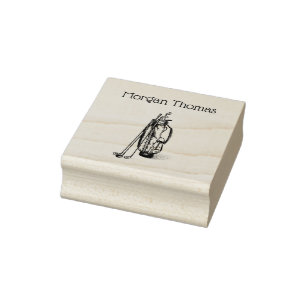 Golf Bag Golf Clubs Black Rubber Stamp