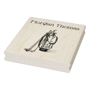 Golf Bag Golf Clubs Black Rubber Stamp