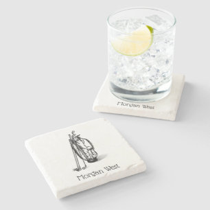 Golf Bag Golf Clubs Black Stone Coaster
