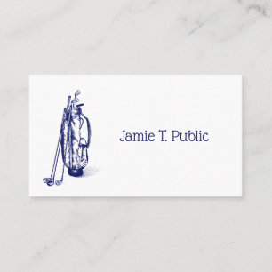 Golf Bag Golf Clubs Blue Business Card