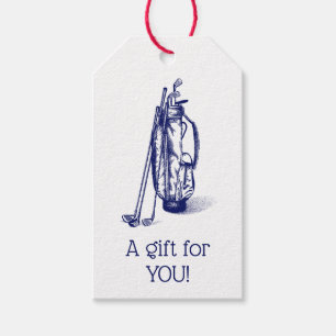 Golf Bag Golf Clubs Blue Gift Tags